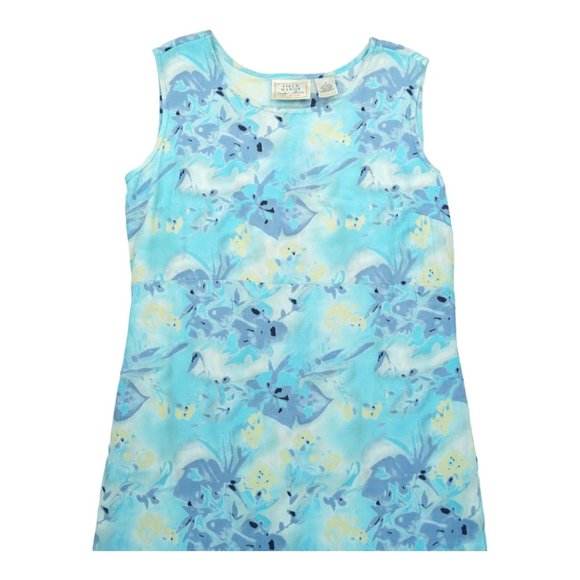 Vintage Field Manor Blue Floral Cottage Core Midi Dress Size Small S - Picture 3 of 5